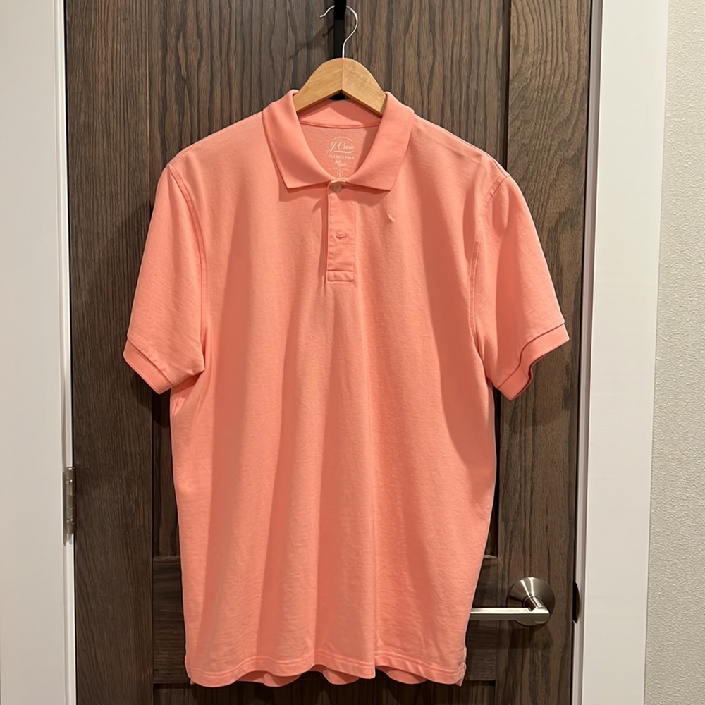 EUC J.Crew Large Classic Fit Polo, Coral